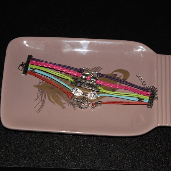 Best Friend Pastel Rainbow Charm Stack Bracelet - Picture 6 of 7